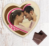chocolade hart met eigen foto op