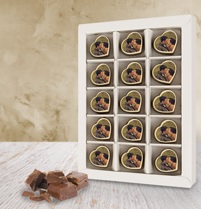 chocolade bonbon in hartvorm met foto